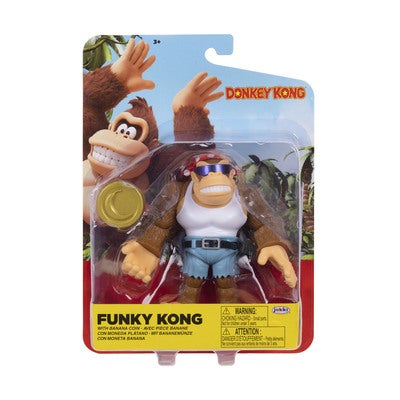 NTND Donkey Kong 4in Figure Funky Kong w/ Banana Coin
