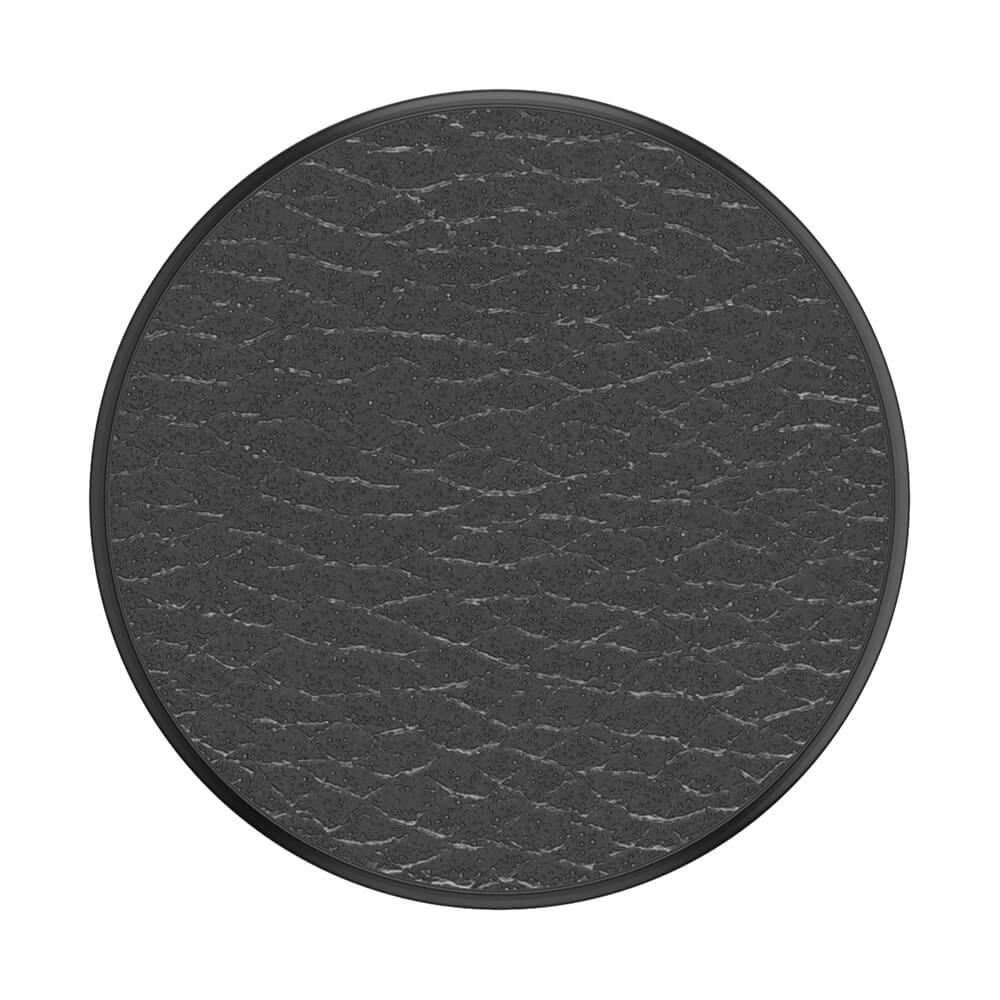 POPSOCKETS Pebbled Vegan Leather Black Removable Grip with Standfunction Premium 