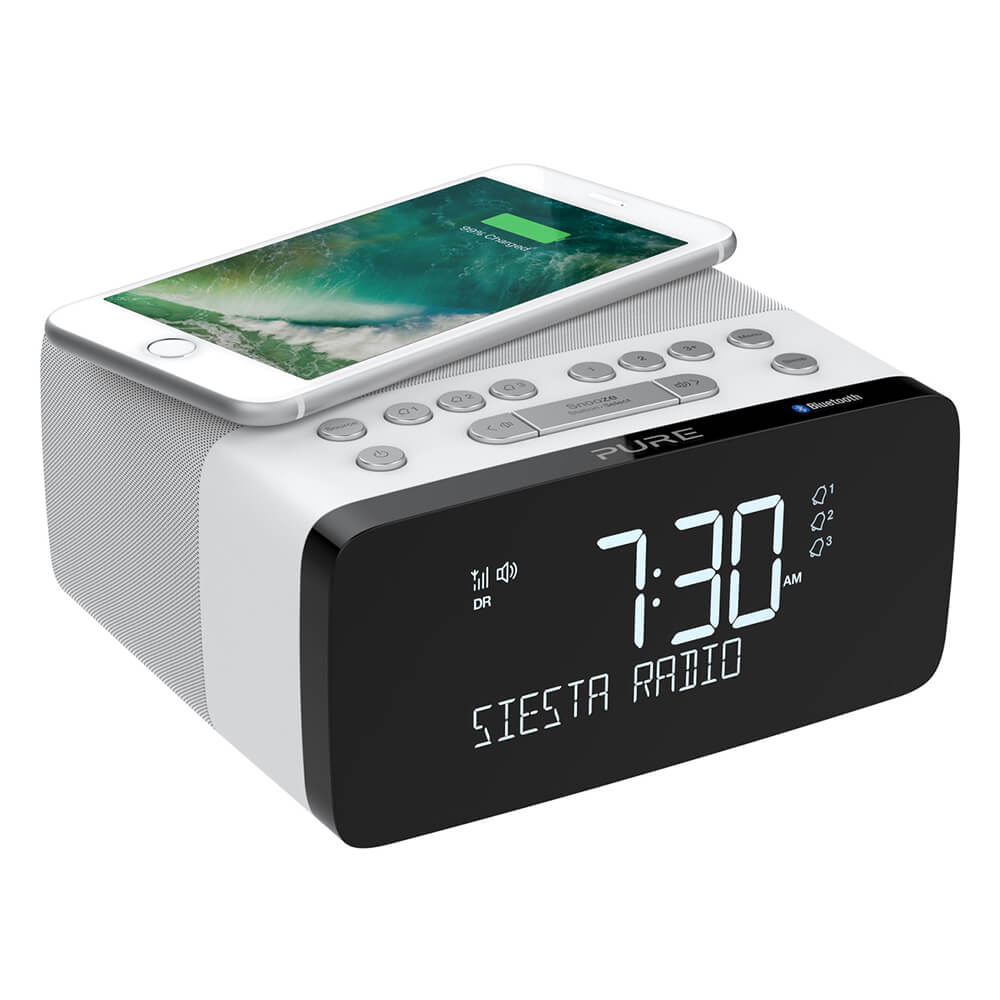 PURE FM/DAB/DAB+/BT/Qi Siesta Charge Klokkeradio Polar