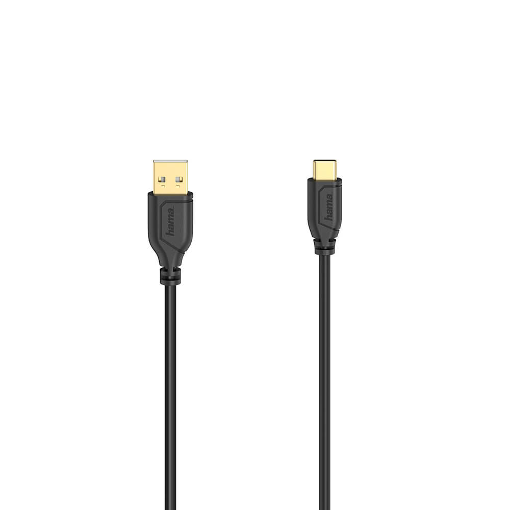 Cable USB-C Flexi-Slim USB-A-USB-C Gold Black 0.75m
