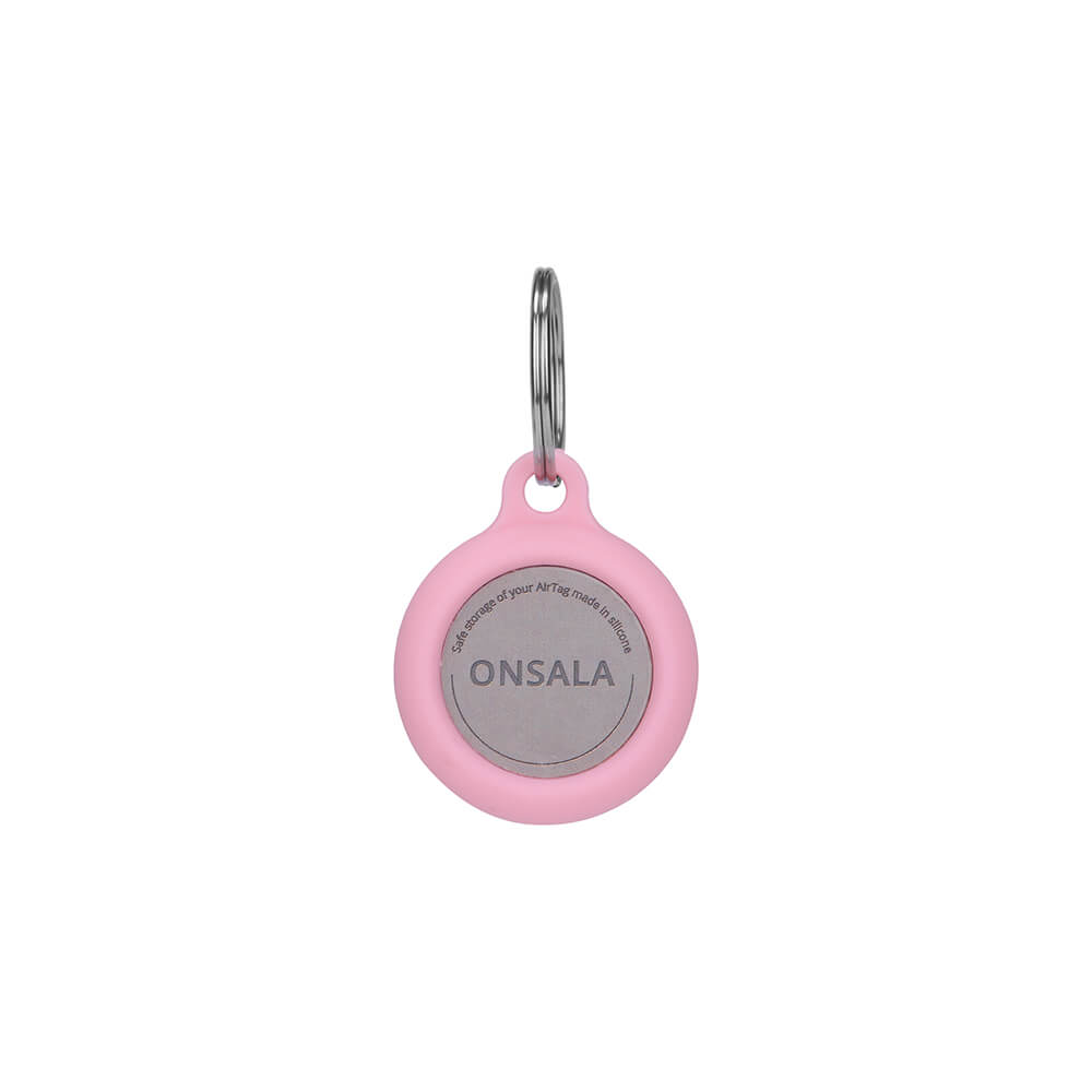Airtag Holder Silicone Pink with Keyring