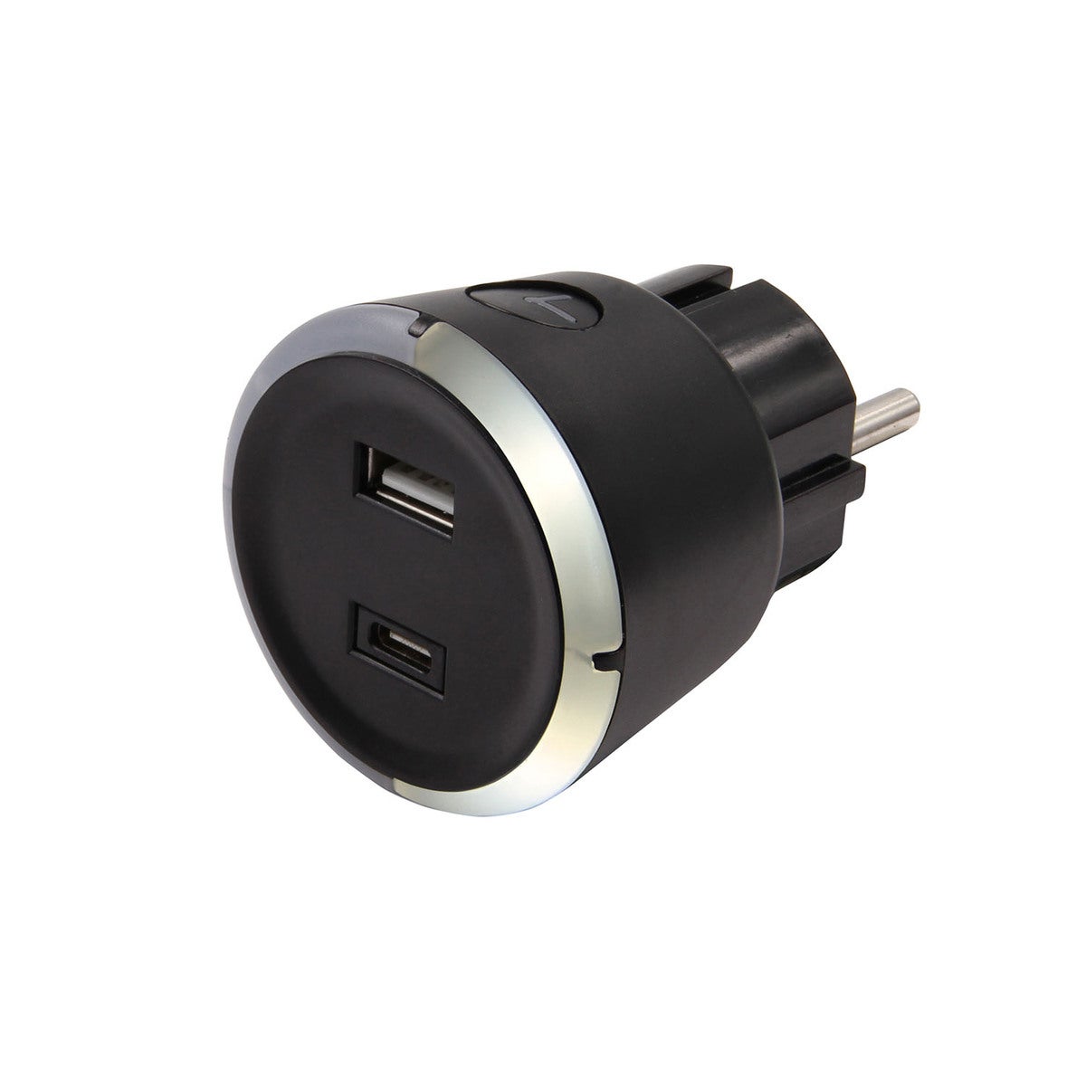 Turva-ajastin USB A+C 1-4 3.4A Musta