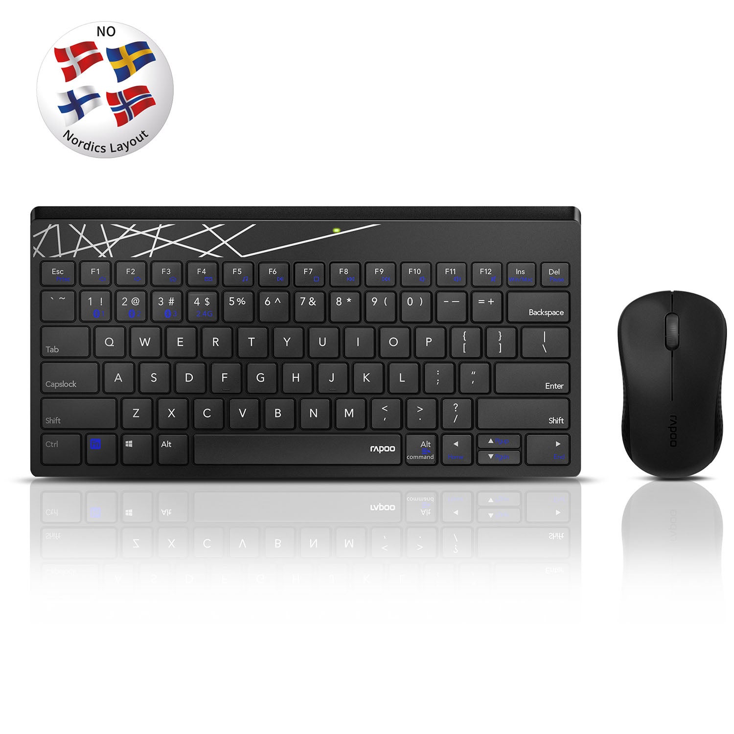 RAPOO Keyboard/Mice Set 8000M Wireless Multi-Mode Black