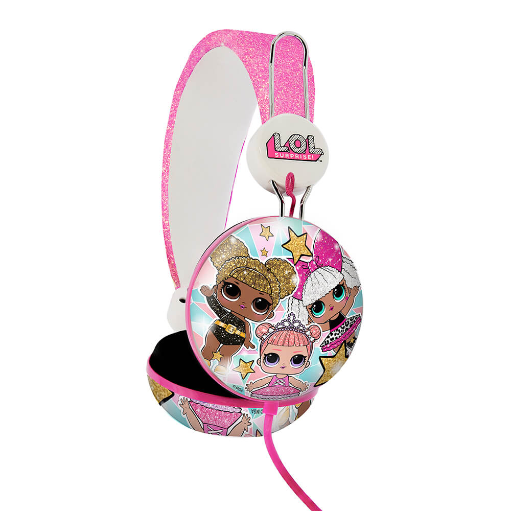 Headphone On-Ear 90dB Glitter Glam Rosa Pink