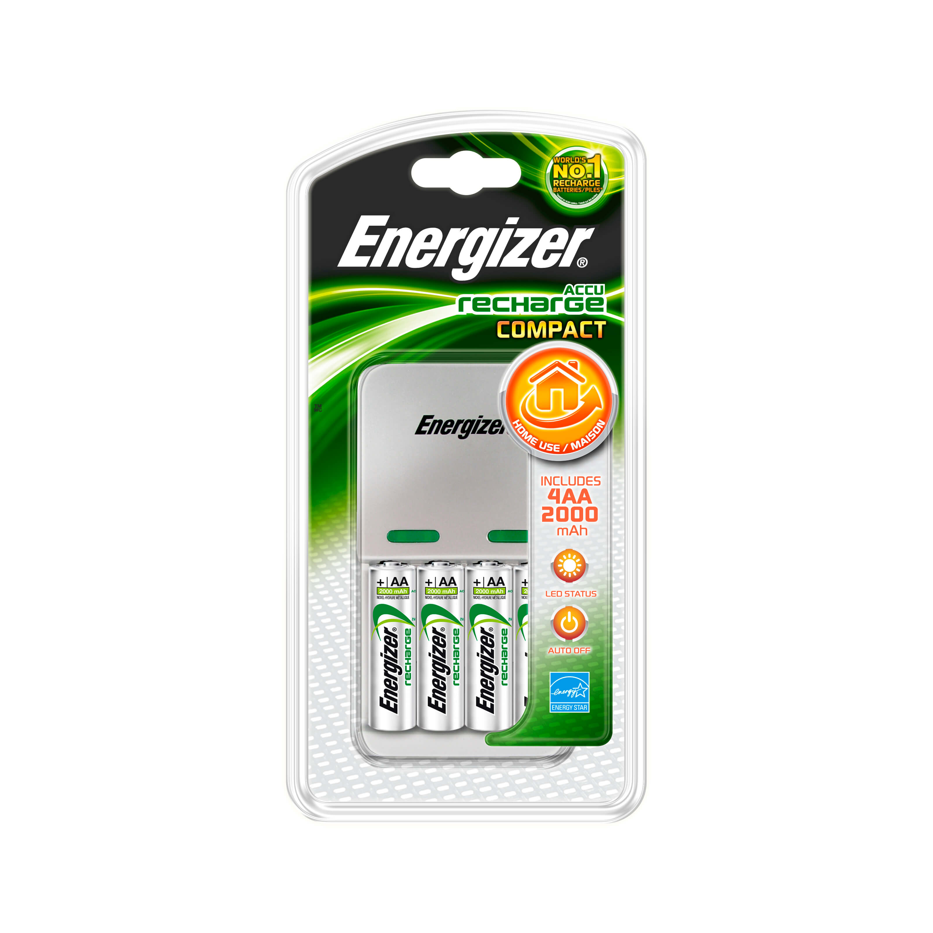 ENERGIZER Laddare Compact 2000 4x AA 2000mAh