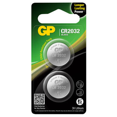 Knappcellsbatteri Litium CR2032 2-Pack