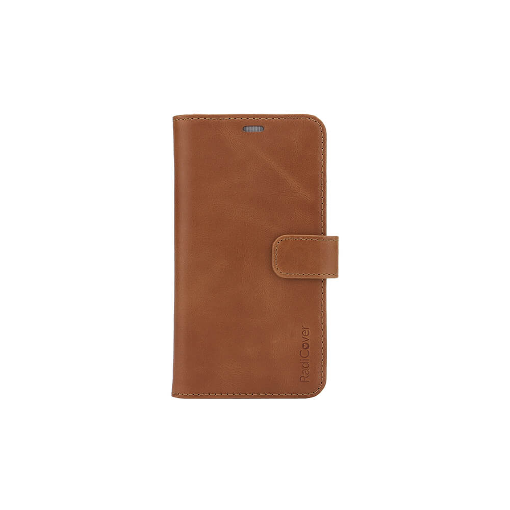Radiationprotected Mobilewallet Leather iPhone 11 2in1 Magnetic Case Brown 3-Led RFID