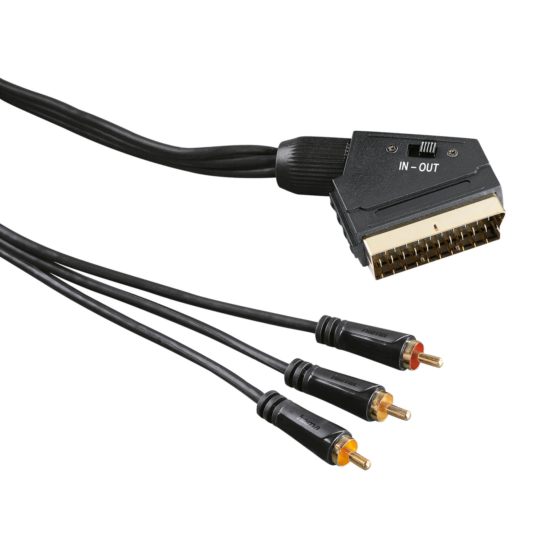 Video Cable, Scart plug - 3 R CA plugs (video/stereo), 1.5 m