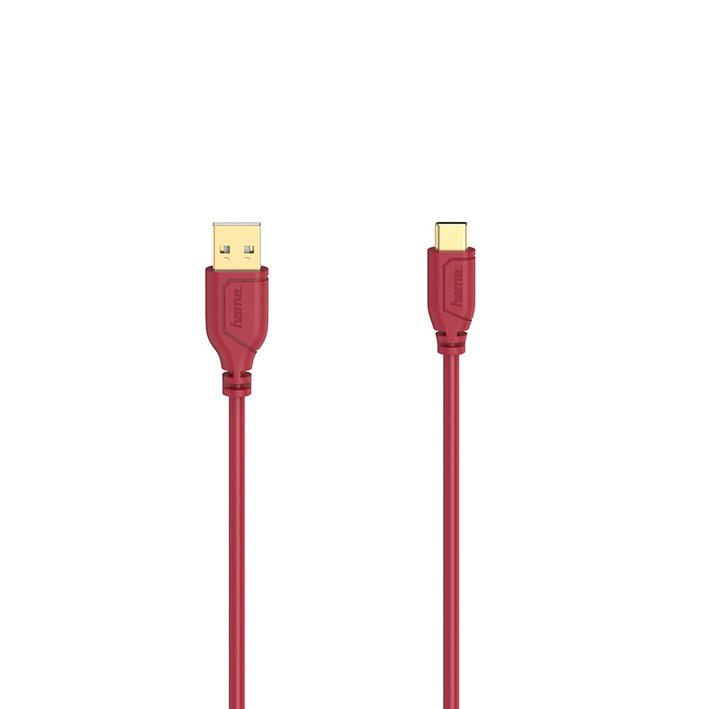Cable USB-C Flexi-Slim USB-A-USB-C Gold Red 0.75m