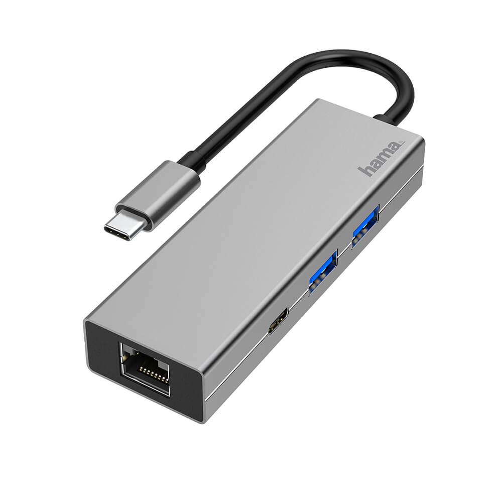 HAMA Adapter USB-C Multi 4x Ports LAN