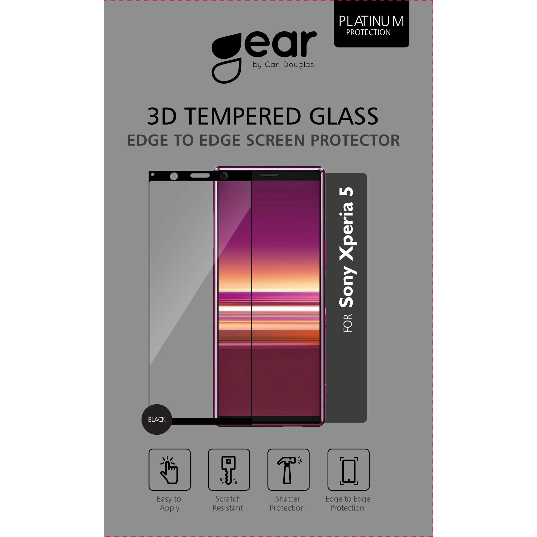 Glass Prot. 3D Full Cover Böack Sony Xperia 5
