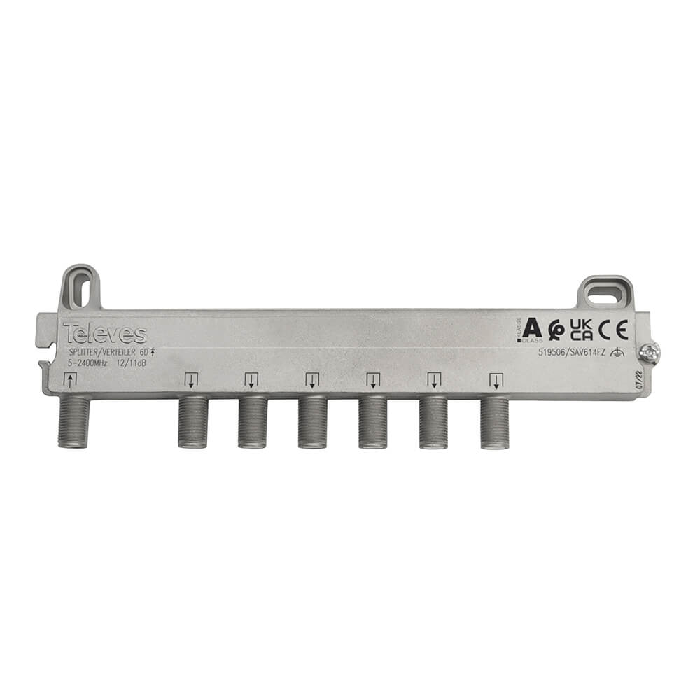  Splitter F-connector 6-way 5-2400 MHz