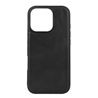 Mobilskal Läder MagSeries Svart - iPhone 16 Pro