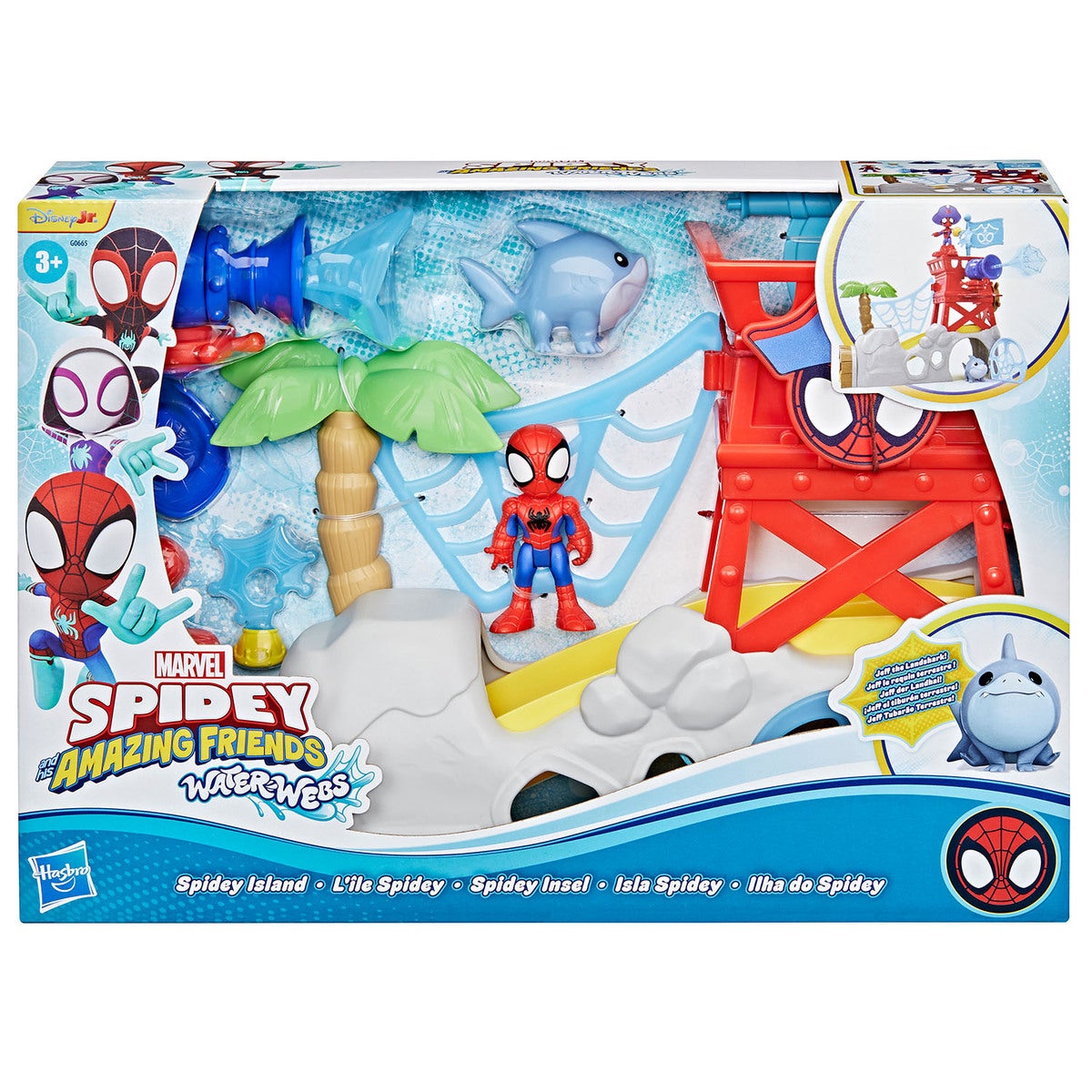 Spidey And His Amazing Friends Waterwebs Spidey Island, 3 Inch Spider-Man Playset