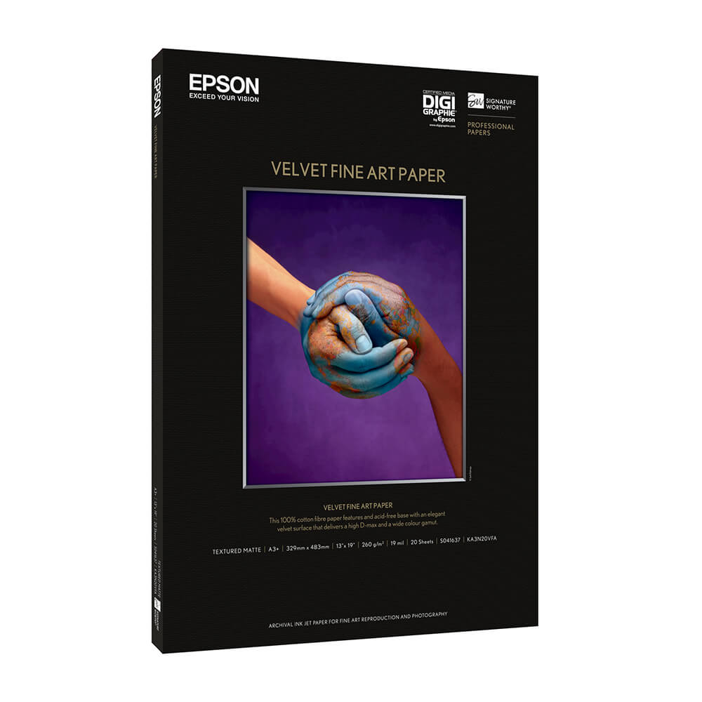 EPSON A3+ Velvet Fine Art Paper 260gr, 20 sheets