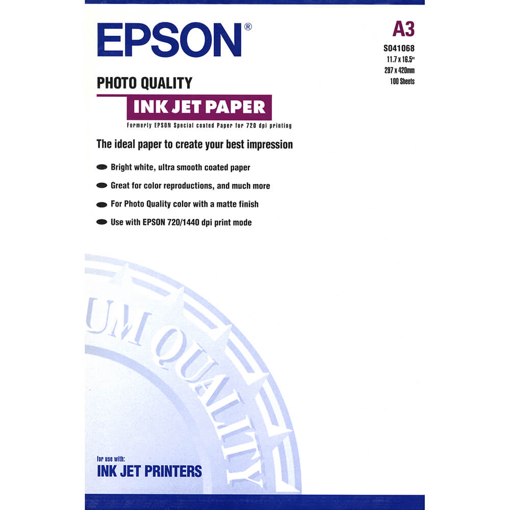 EPSON A3 Photo Quality Inkjet  Paper 102 g/m² 100 sheets
