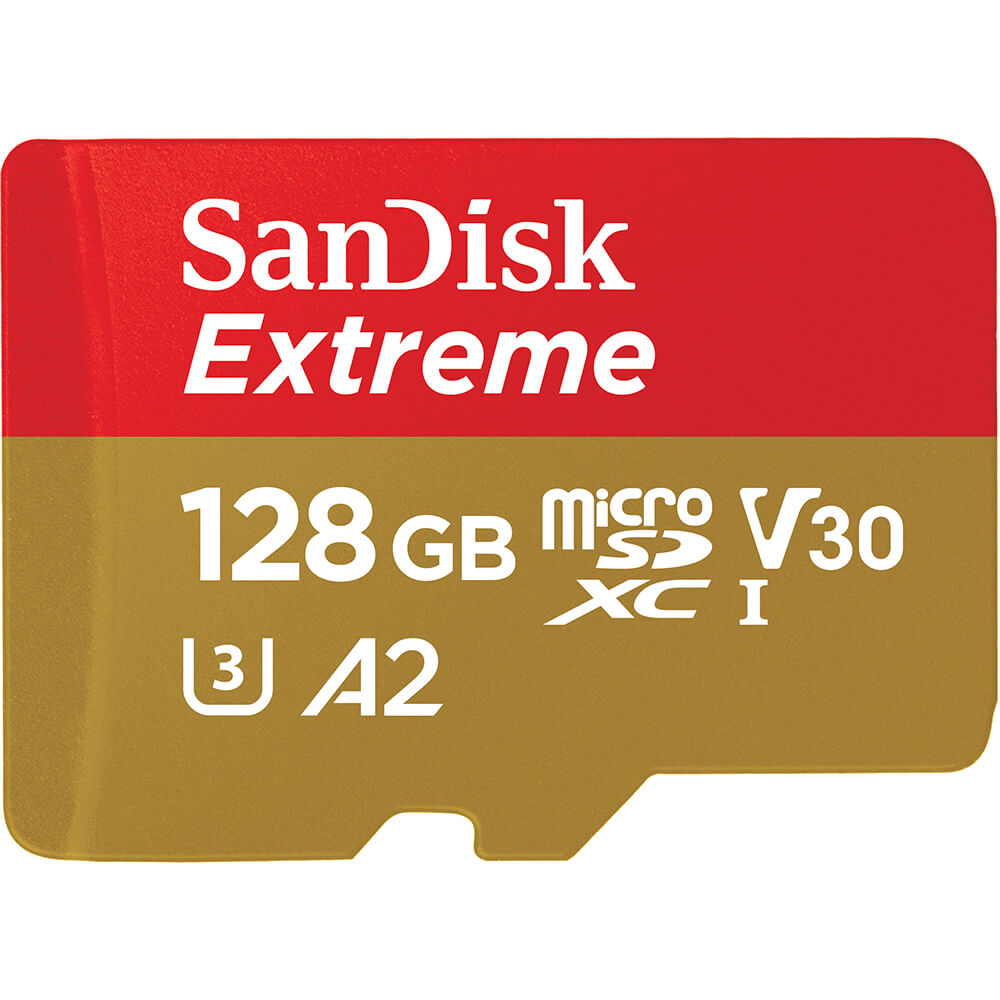 MicroSDXC Extreme 128GB Adapter 190MB/s A2 C10 V30