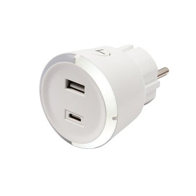 Turva-ajastin USB A+C 1-4 3.4A Valkoinen