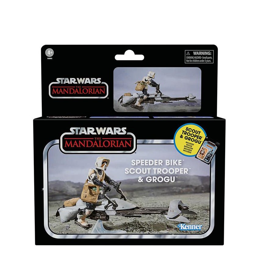 The Vintage Collection 3.75 Inch Deluxe Speeder Bike, Scout Trooper & Grogu