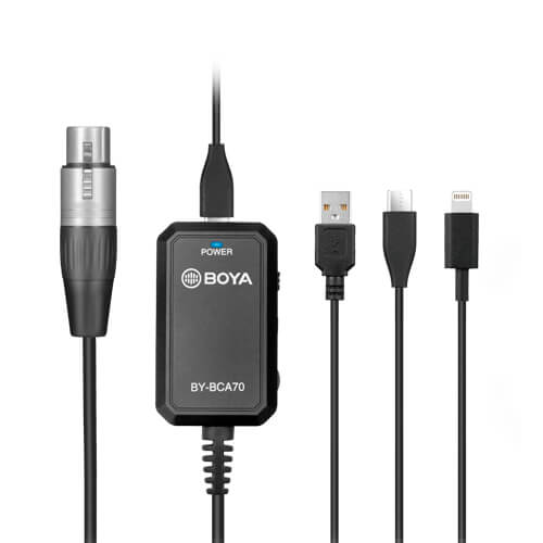 BOYA Microphone Adapter XLR - USB-A/C & Lightning BY-BCA70 XLR