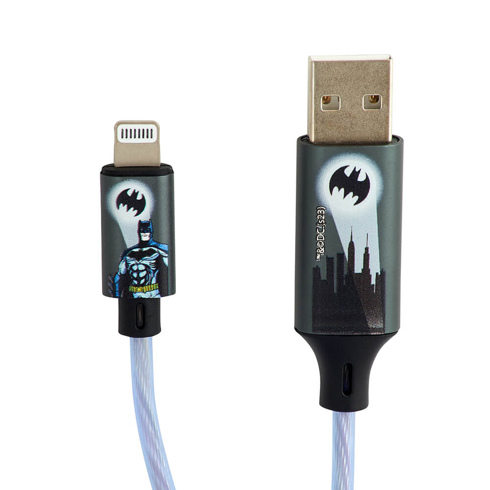 USB A to Lightning Light-Up 1,2m MFI Bat Logo