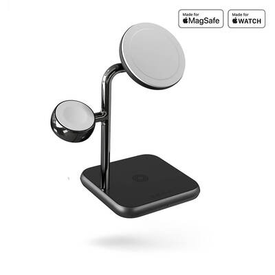 Wireless Charger 4in1 Magnetic + Watch Black 