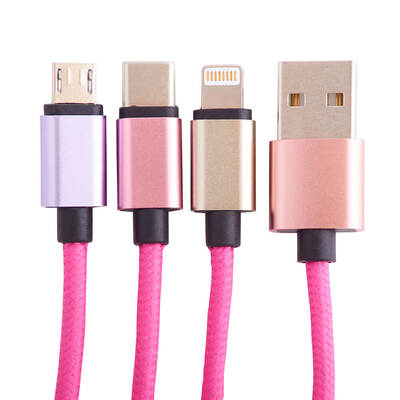 SQUISHMALLOWS Latausjohto 1.2m Lola 3in1 USB-C/Micro/Lightning