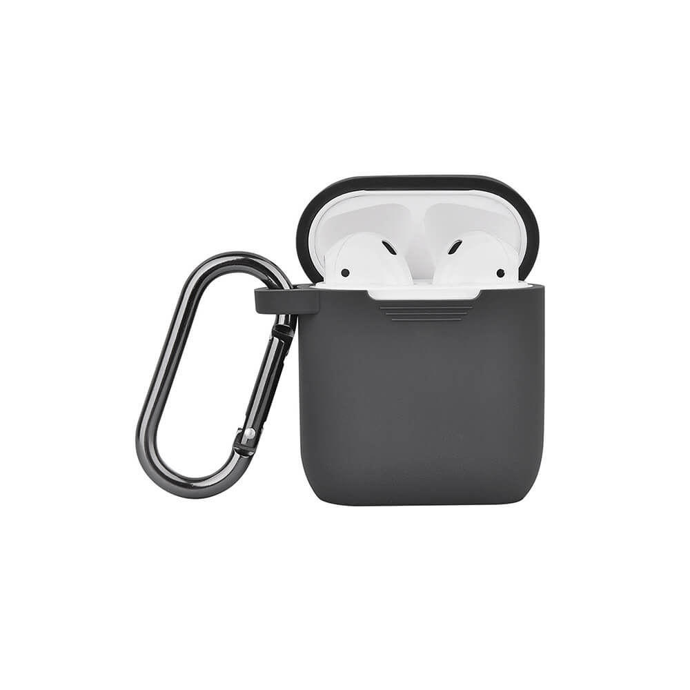 Airpods Protective Case Silicone Carabiner Dark Grey