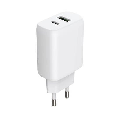 Charger 220V 1xUSB-C + 1xUSB-A PD/PPS 30W + 18W QC White