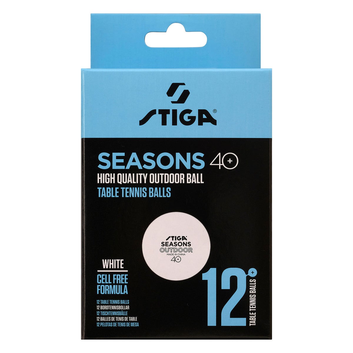 Table Tennis Ball Seasons Outdoor 12-Pack ABS White