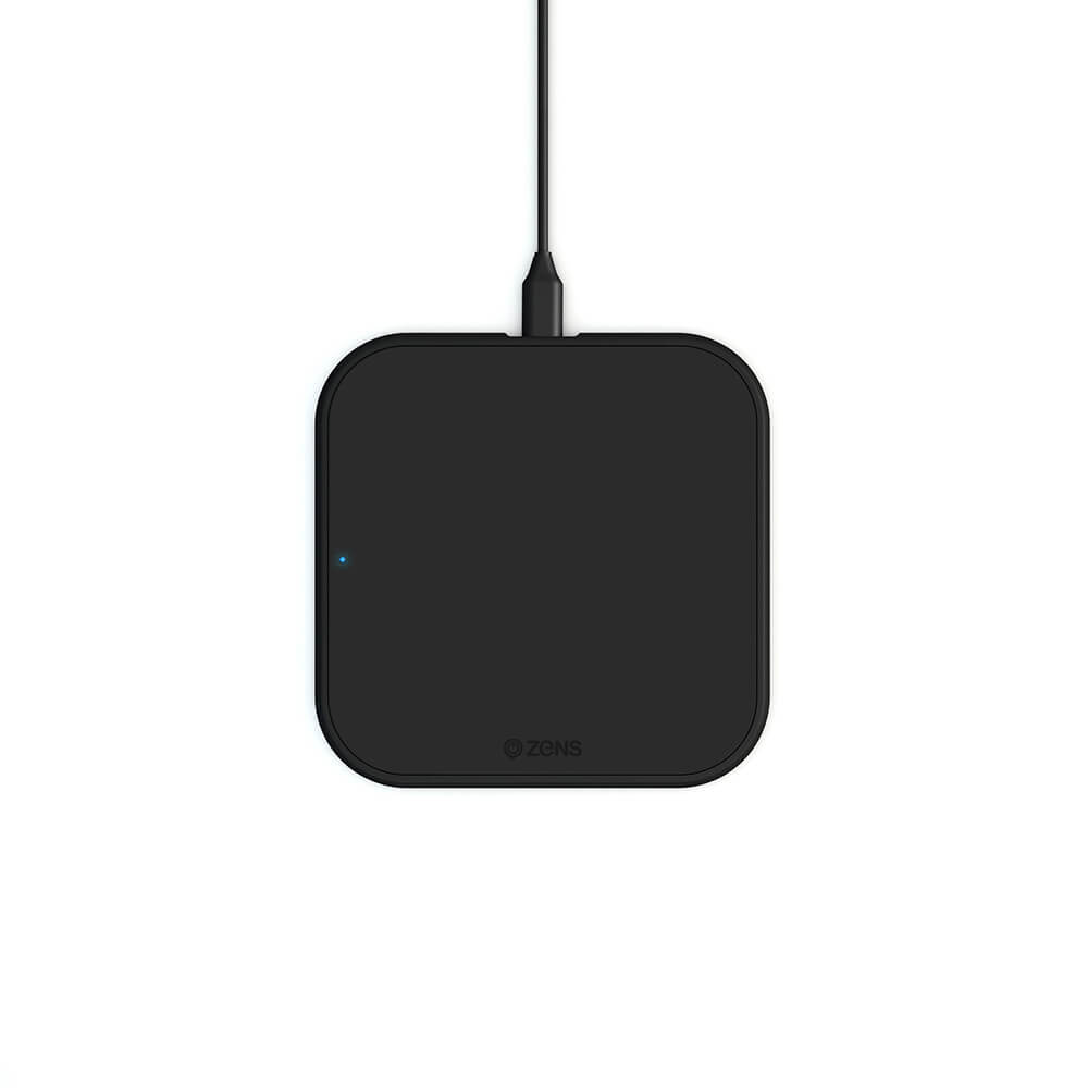 ZENS Essential Single Charger QI 10W Black 5mm Slim (Apple + Samsung QC)