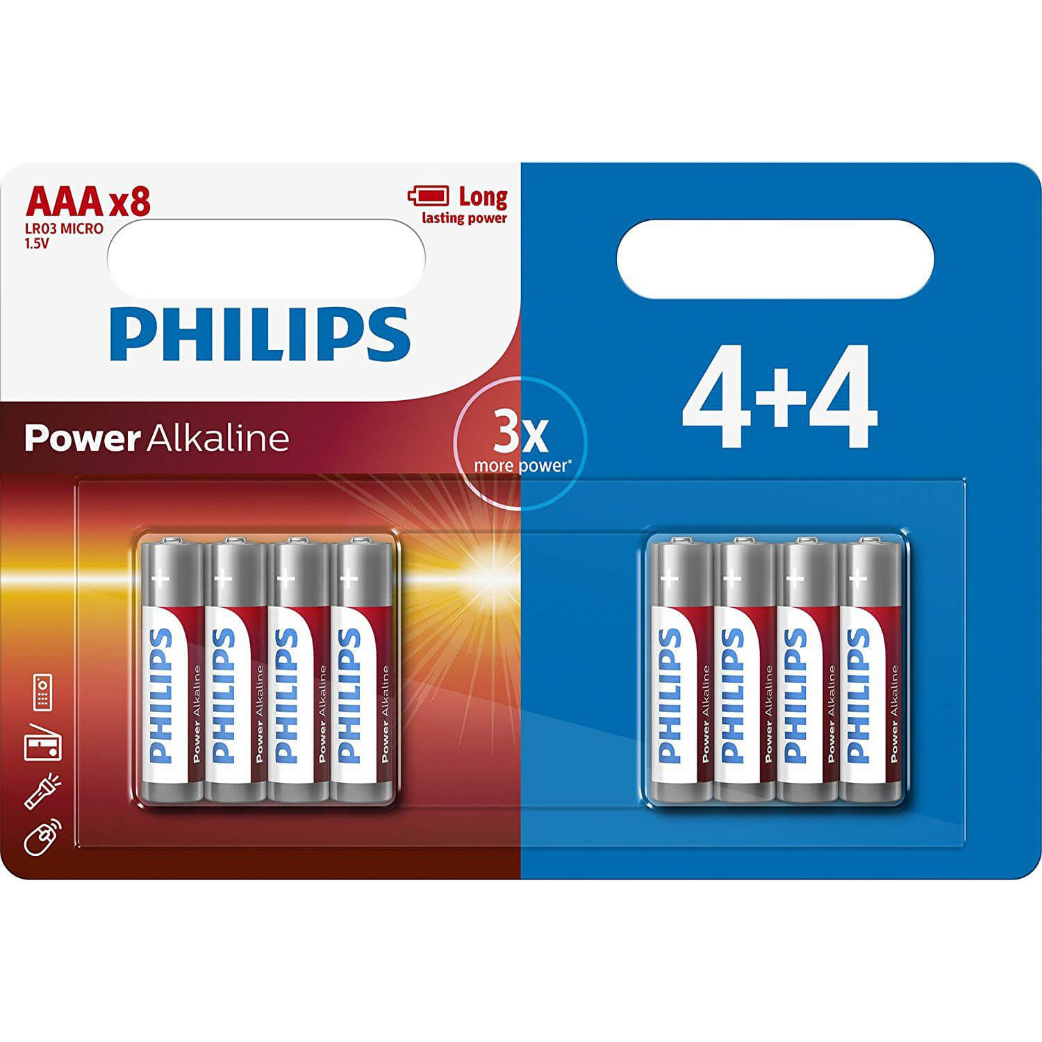 PHILIPS Battery Alkaliska LR03/AAA 8-pack