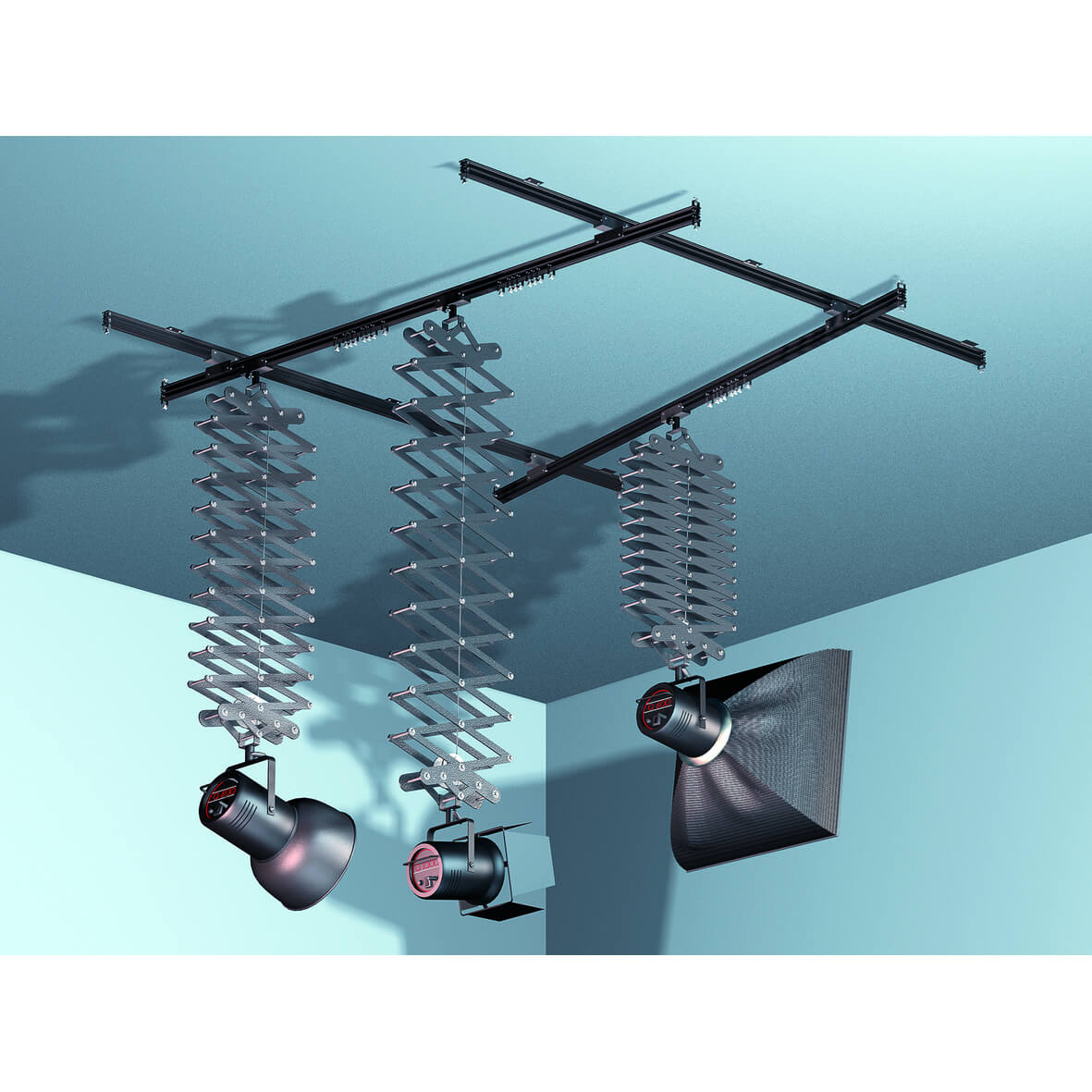 Ceiling Mount System 43 FF304 3, Black