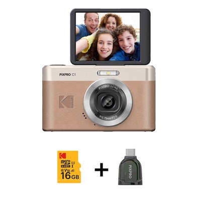 Digital Camera Pixpro C1 CMOS 5x 16MP Bundle Brown