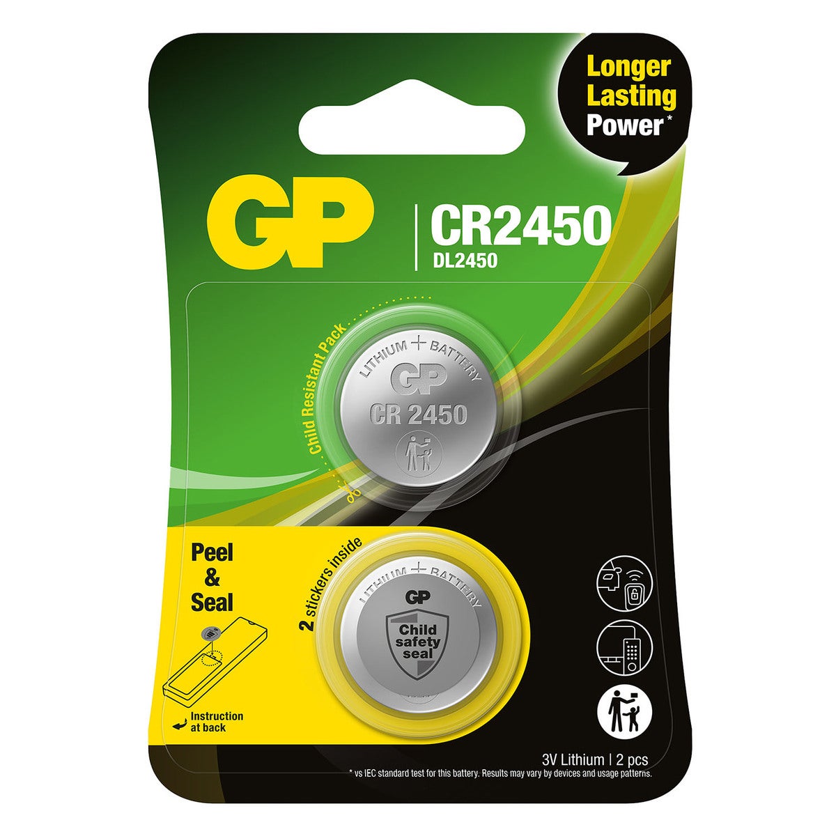 Coin Cell Lithium CR2450 2-Pack