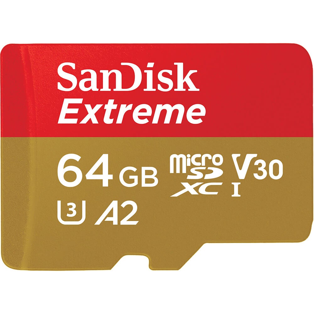 MicroSDXC Extreme 64GB 170MB/s A2 C10 V30 UHS-I U3 