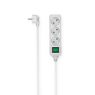 Power Strip 3-way Switch White 1.4m