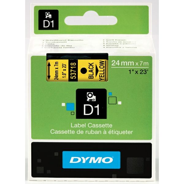 DYMO Ribbon S0720980 53718 24mm Black on Yellow
