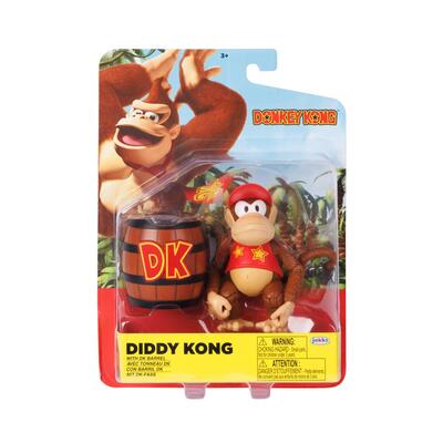 Donkey Kong 4 Inch Figure Diddy Kong With DK Barrel