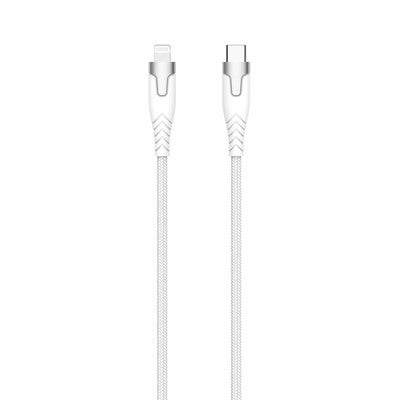 Kevlar Kaapeli Pro Usb-C Lightning Metalhousingille Valkoinen 1.5m