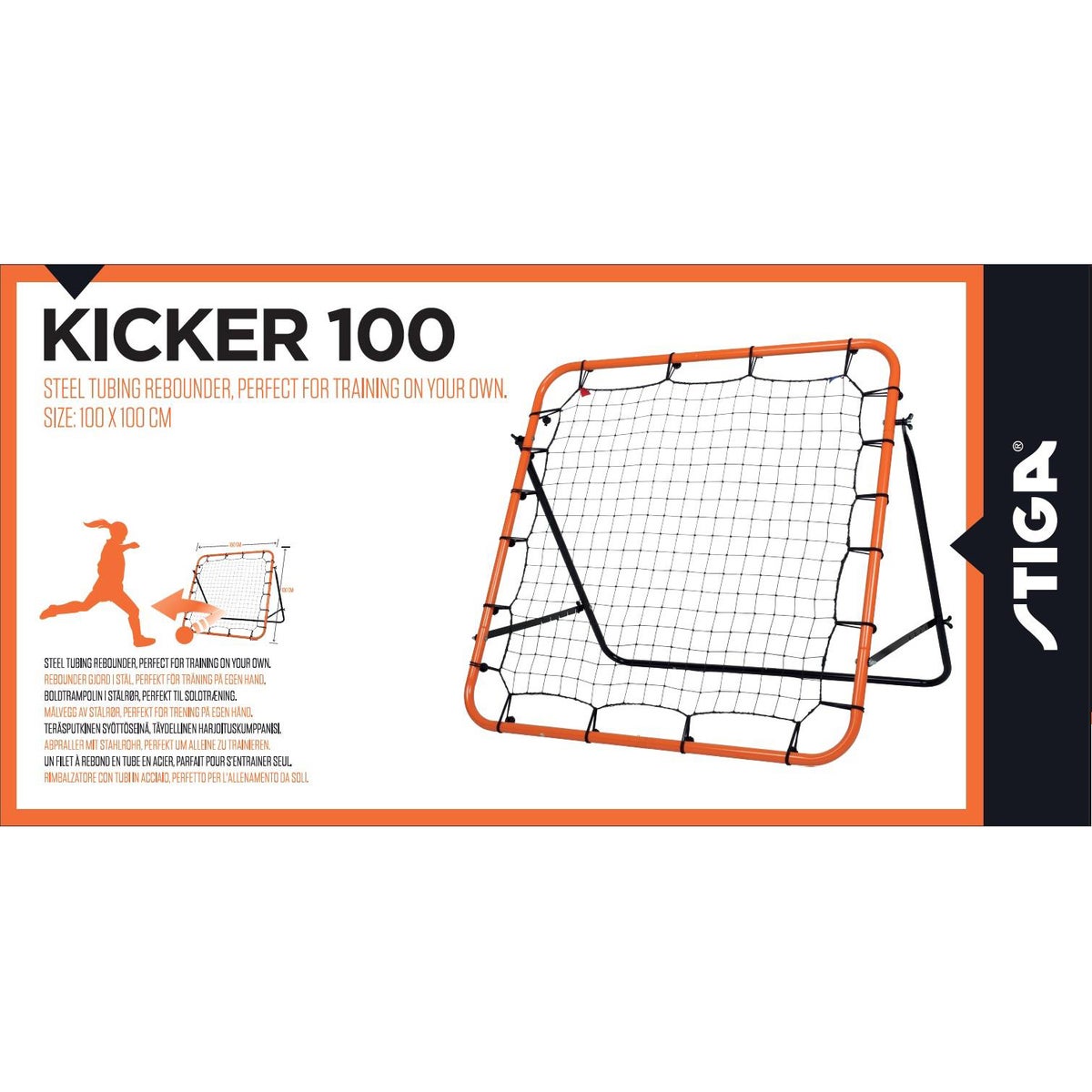Football Rebounder Kicker 100 Musta/Oranssi
