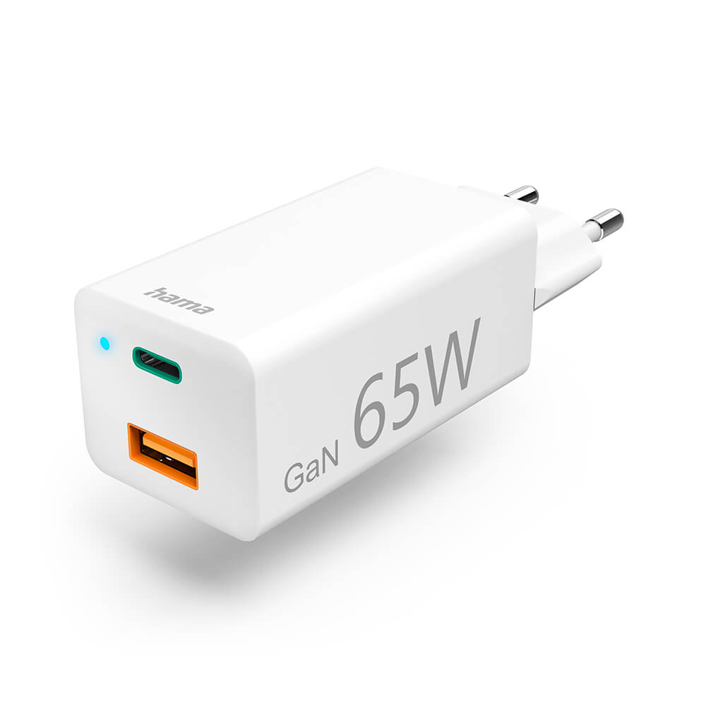 Charger 220V GaN USB-C/A PD 65W White