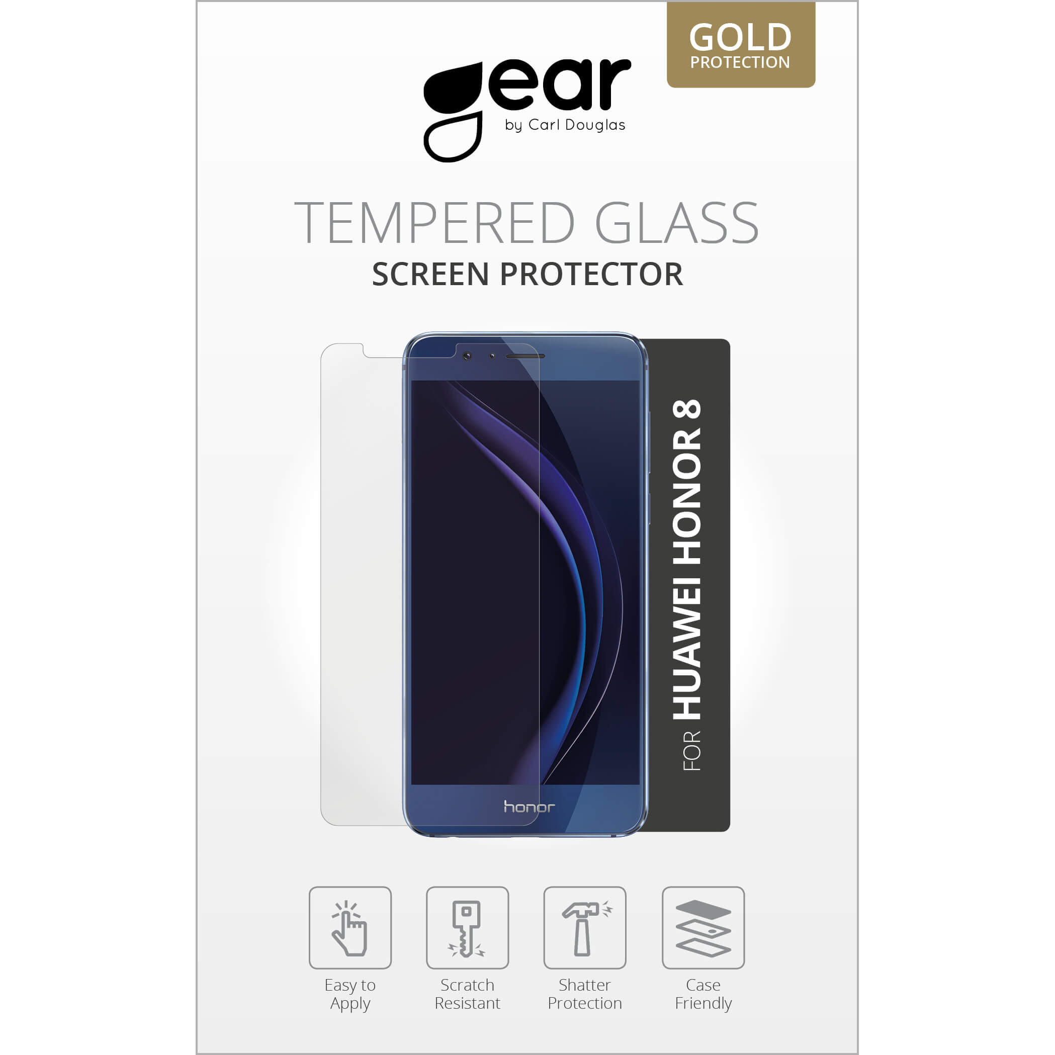 Glass Prot. Asahi 5.2" Huawei Honor 8 Full Fit Svart