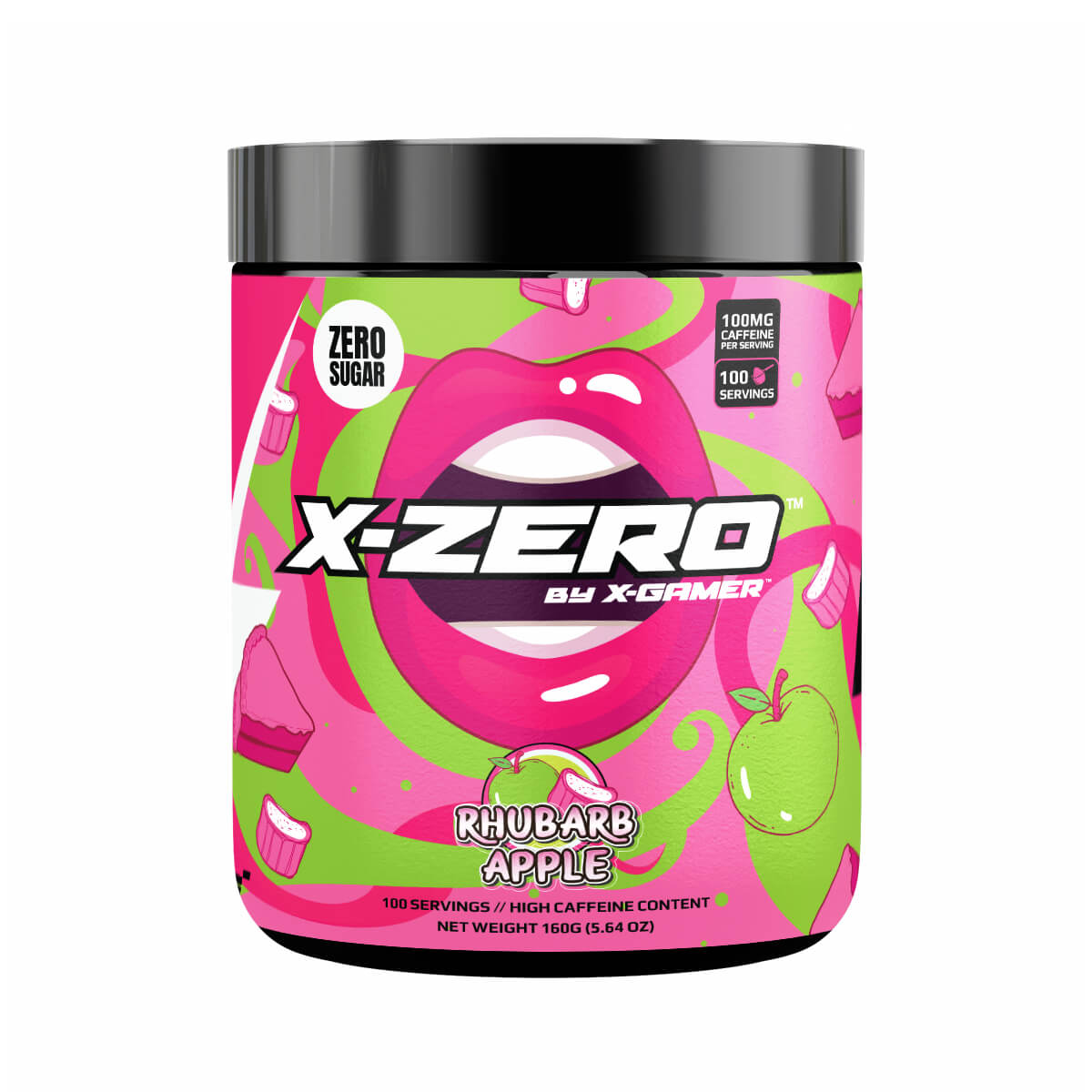Energy Drink Powder X-Zero 160 gram Rhubarb Apple