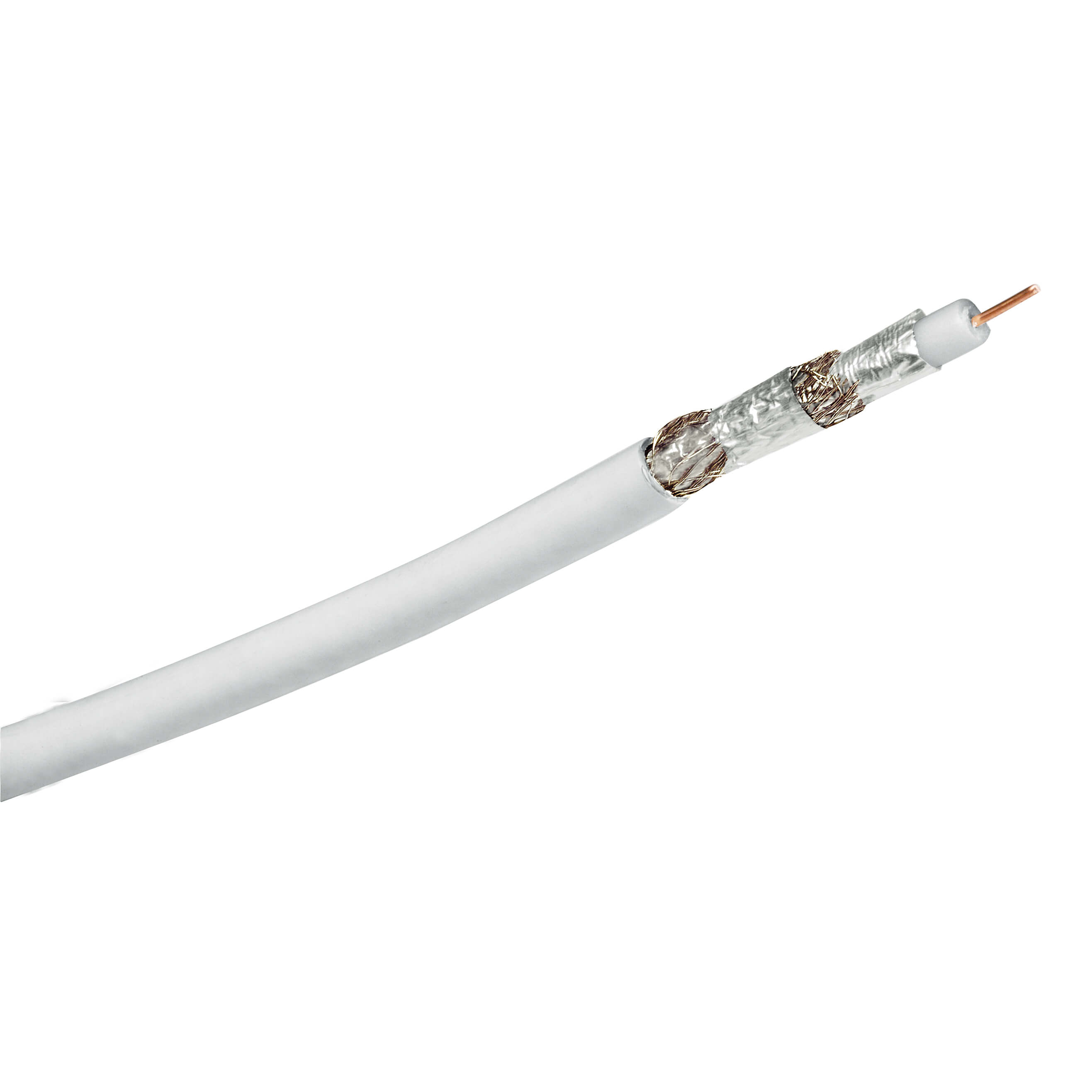 SAT/BK Coaxial Cable, 120 dB, 100 m, white