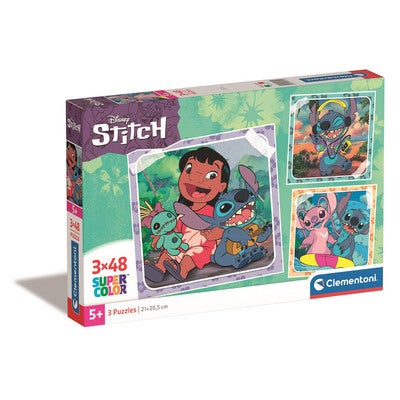 Puslespill 3x48 Pcs Disney Stitch