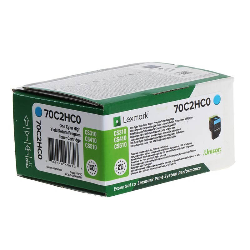 Toner 70C2HC0 702 Cyan High Yield, Return