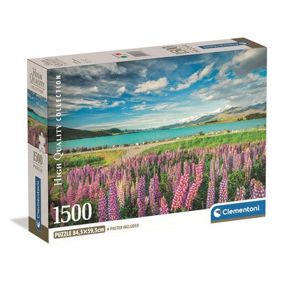 Puslespill 1500 Pcs CB High Quality Collection Lupins At Lake Tekapo