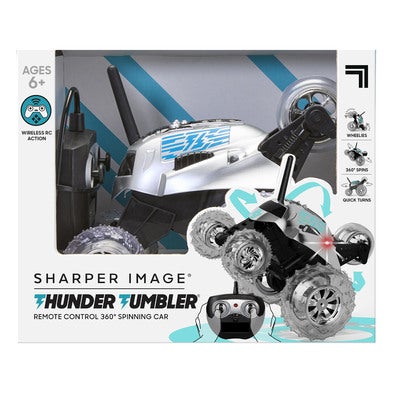 SHARPER IMAGE Toy RC Monster Spinning Car Metallic Silver