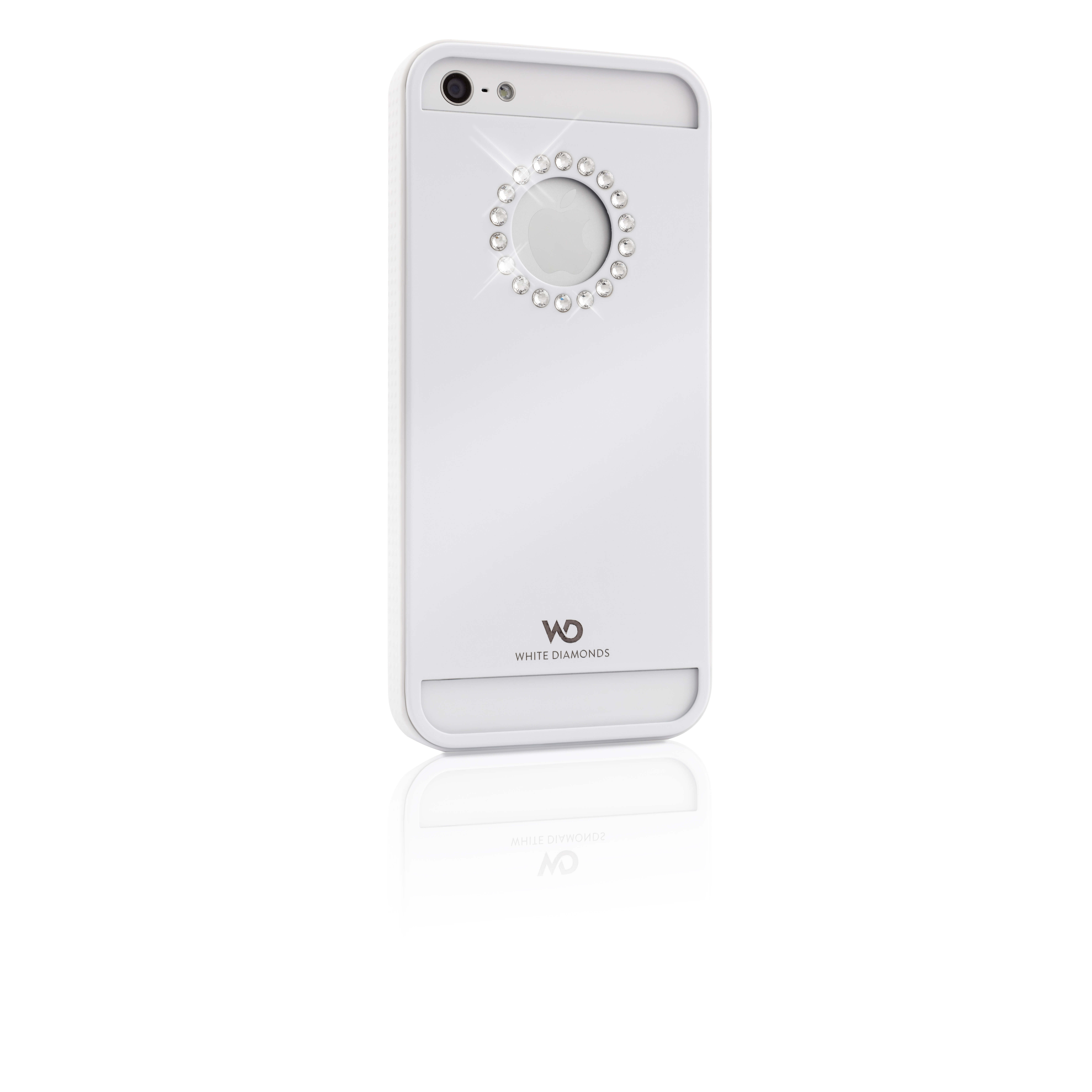 Mobile Phone Cover Metal Flow er for iPhone 5, White